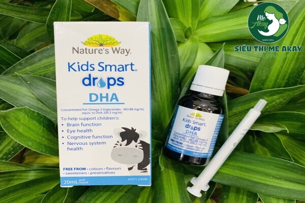 Kids Smart Drops DHA Nature's Way là dạng dung dịch nhỏ giọt rất tiện dùng.
