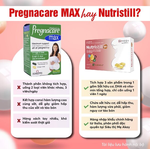So sánh Nutristill và Pregnacare Max