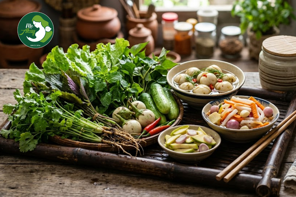 rau chưa rửa sạch