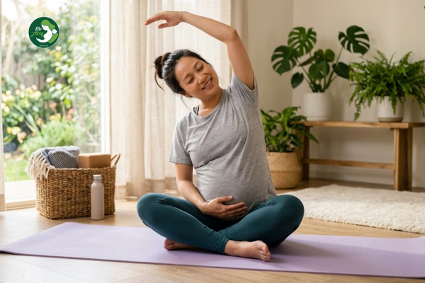 mẹ bầu tập yoga