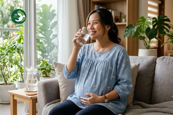 mẹ bầu uống nước